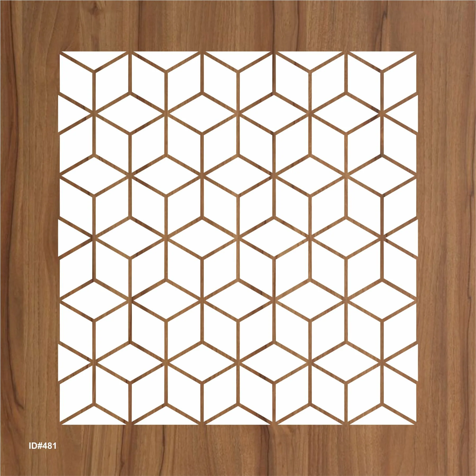 Parametric Cube Reusable Stencil For Canvas And Wall Painting.ID #481 - Image 2
