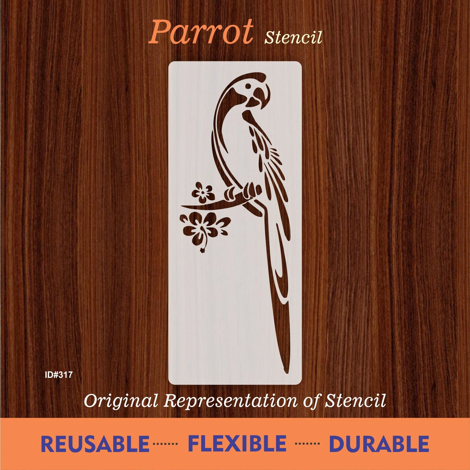 parrot Stencil Reusable Stencil For Canvas And Wall Painting.ID# 317