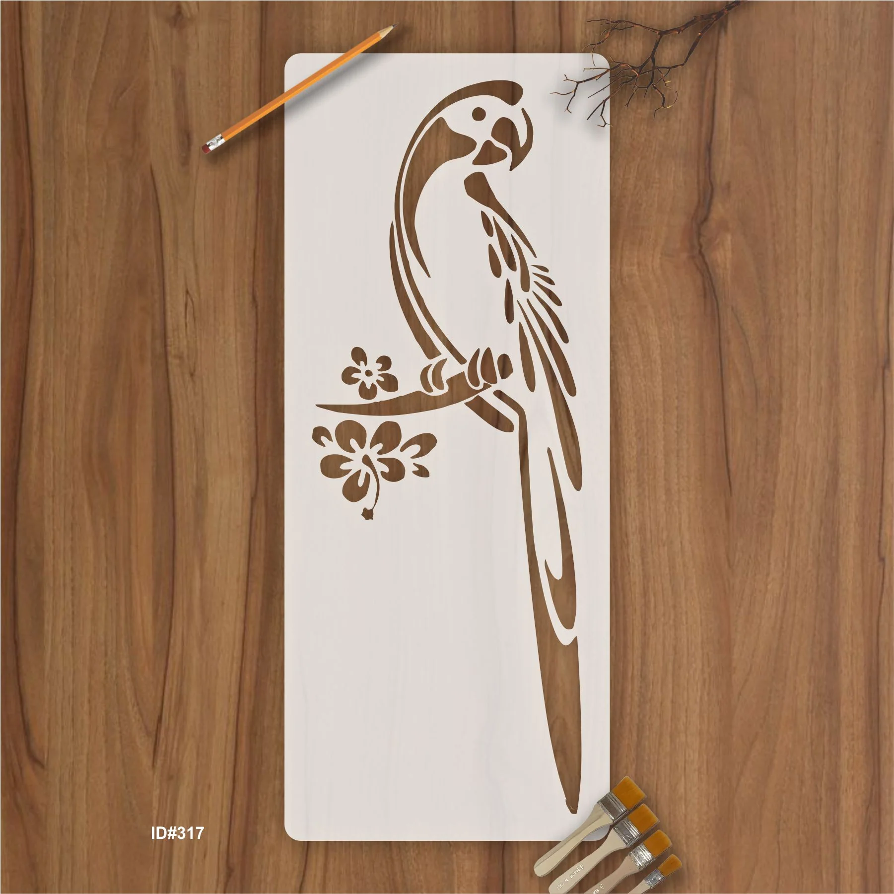 parrot Stencil Reusable Stencil For Canvas And Wall Painting.ID# 317 - Image 2