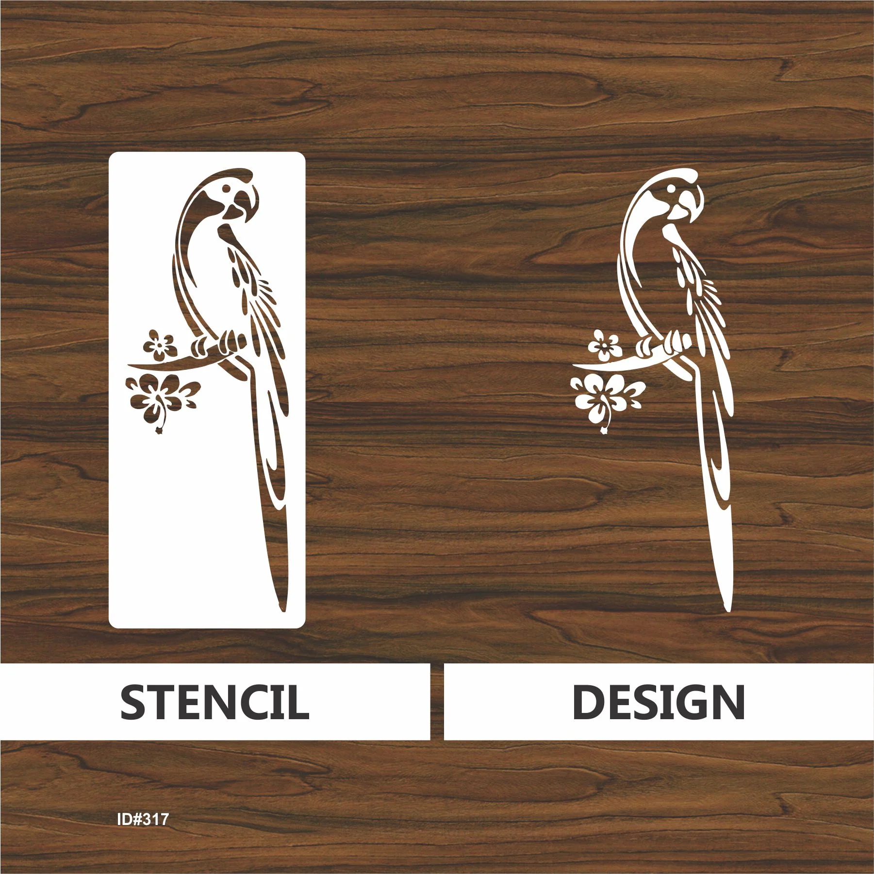 parrot Stencil Reusable Stencil For Canvas And Wall Painting.ID# 317 - Image 4