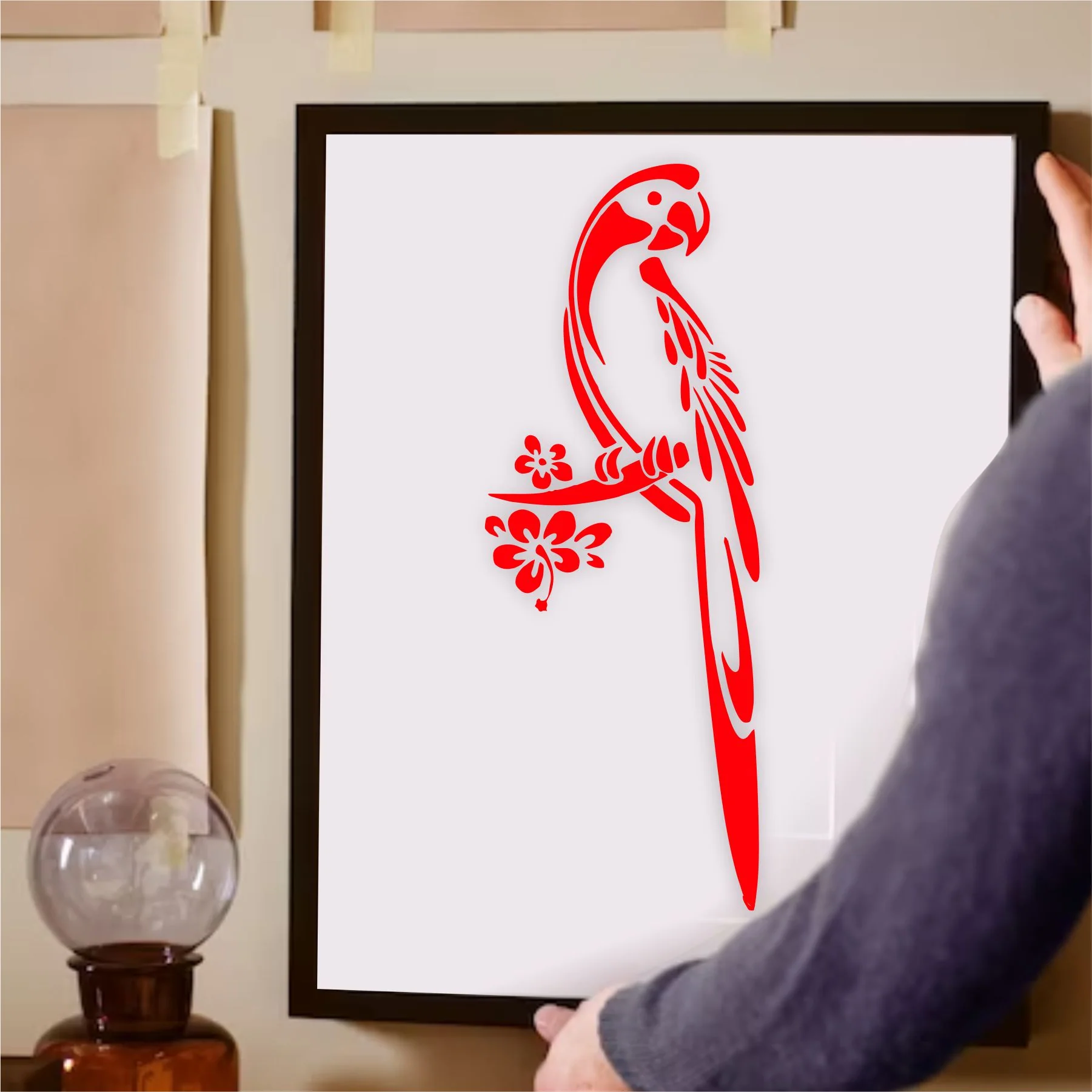 parrot Stencil Reusable Stencil For Canvas And Wall Painting.ID# 317 - Image 6