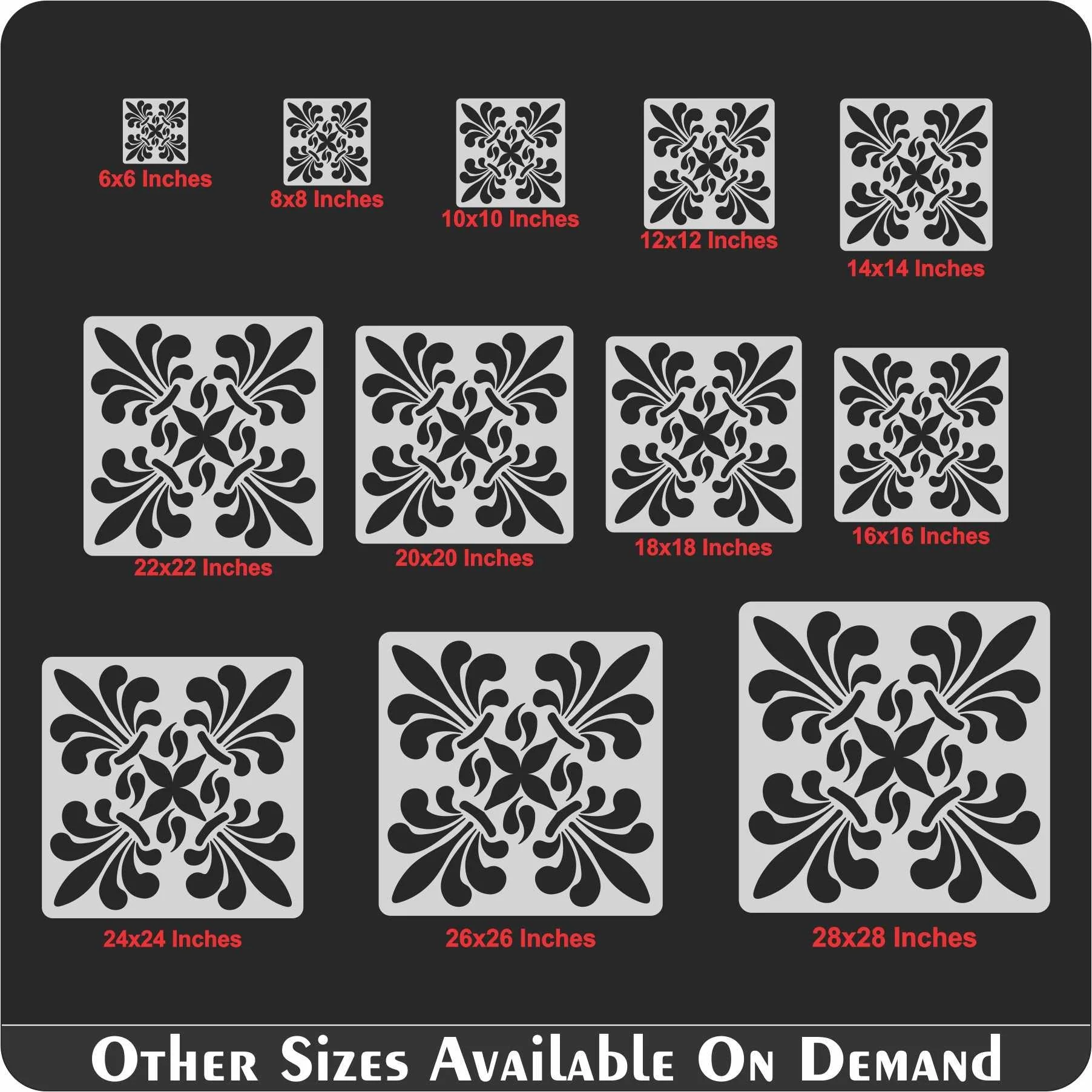 Patel Tile Reusable Stencil for Canvas and wall painting.ID#159 - Image 11