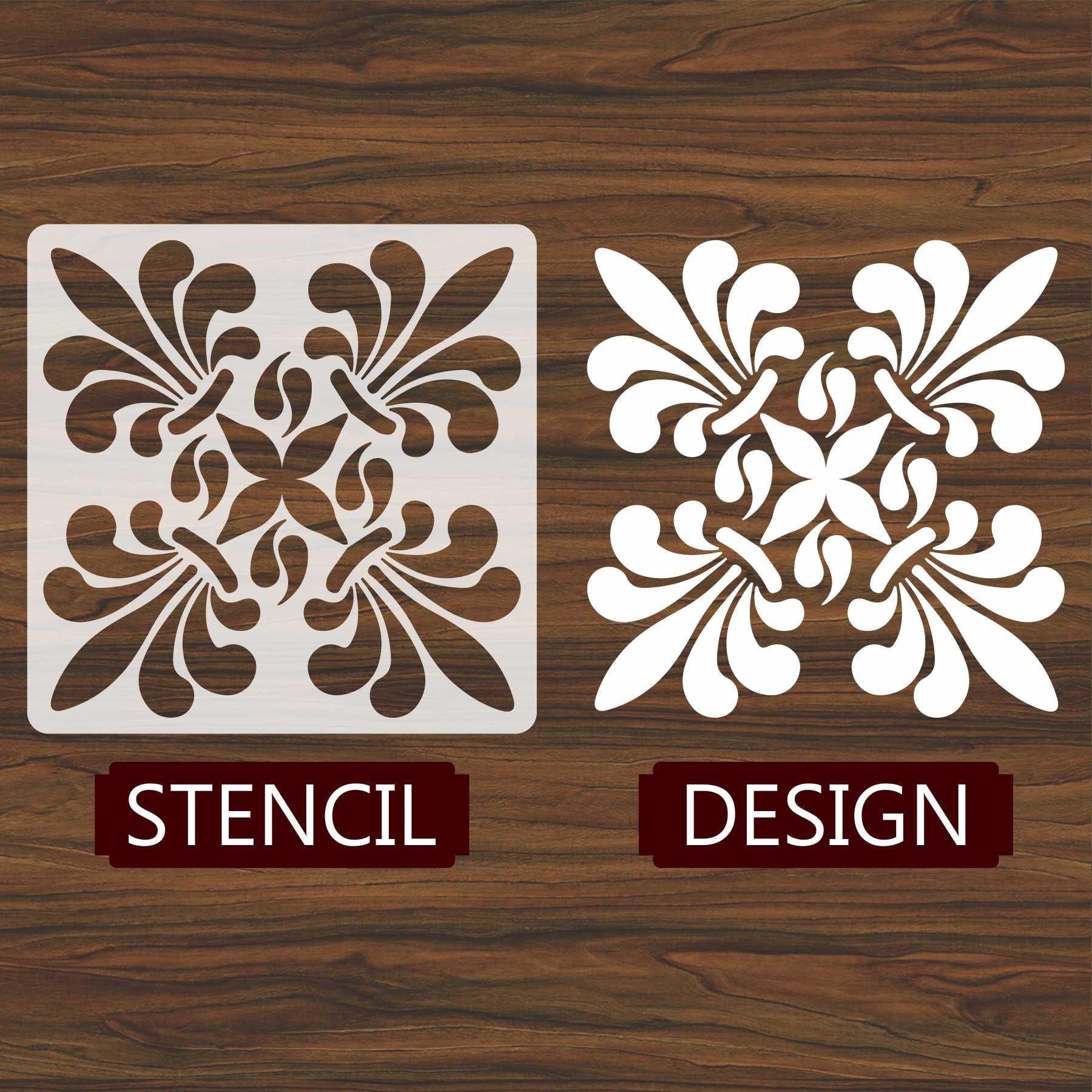 Patel Tile Reusable Stencil for Canvas and wall painting.ID#159 - Image 3