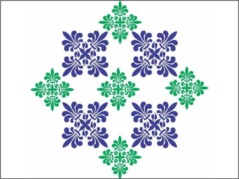 Patel Tile Reusable Stencil for Canvas and wall painting.ID#159 - Image 9