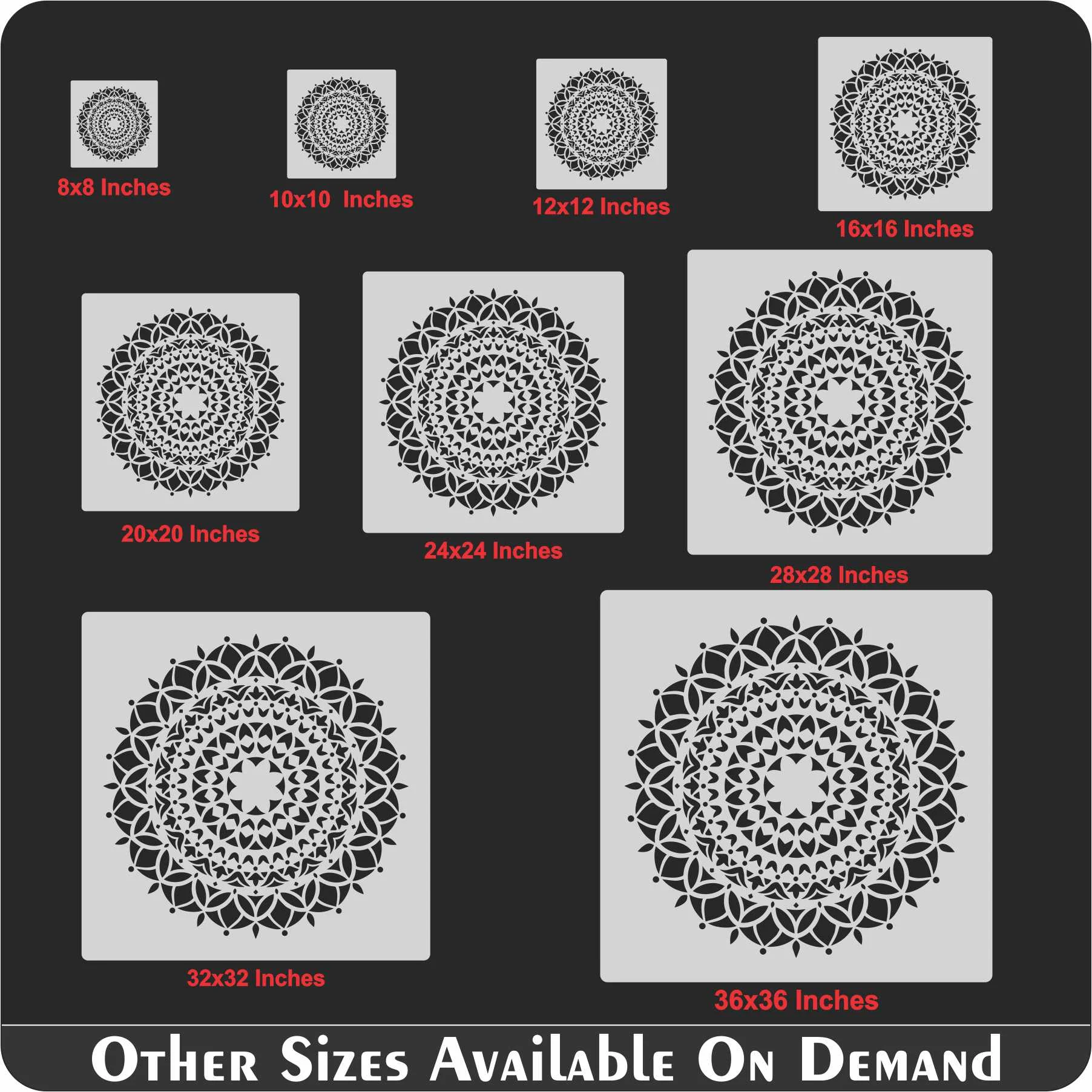 Pattern Mandela Design for Wall Decor , Canvas Background & living Rooms Reusable Stencil For Canvas And Wall Painting.ID# 422 - Image 9