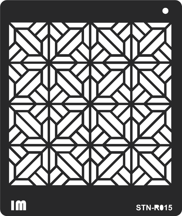 Geometric Star Grid Pattern Reusable Stencil for Canvas and wall painting.ID# 18 - Image 4