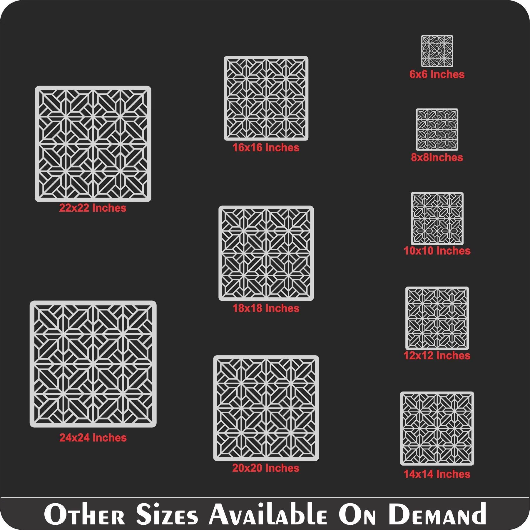 Geometric Star Grid Pattern Reusable Stencil for Canvas and wall painting.ID# 18 - Image 9