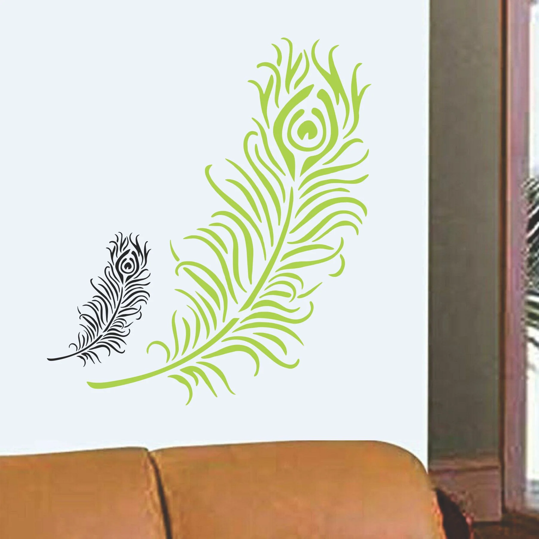 Peacock Feather Reusable Stencil For Canvas And Wall Painting.ID#471 - Image 7