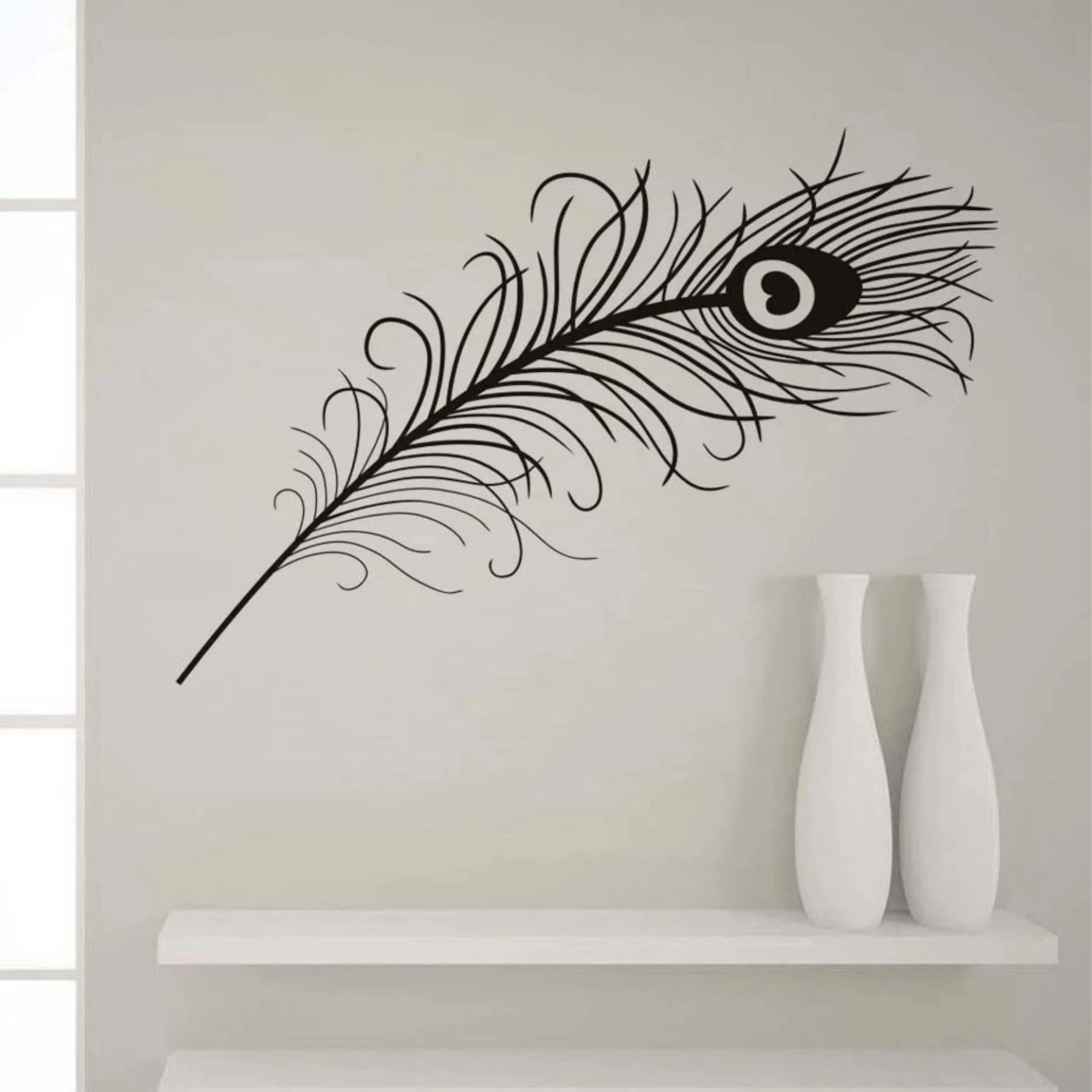 Peacock Feather Reusable Stencil For Canvas And Wall Painting.ID#471 - Image 9