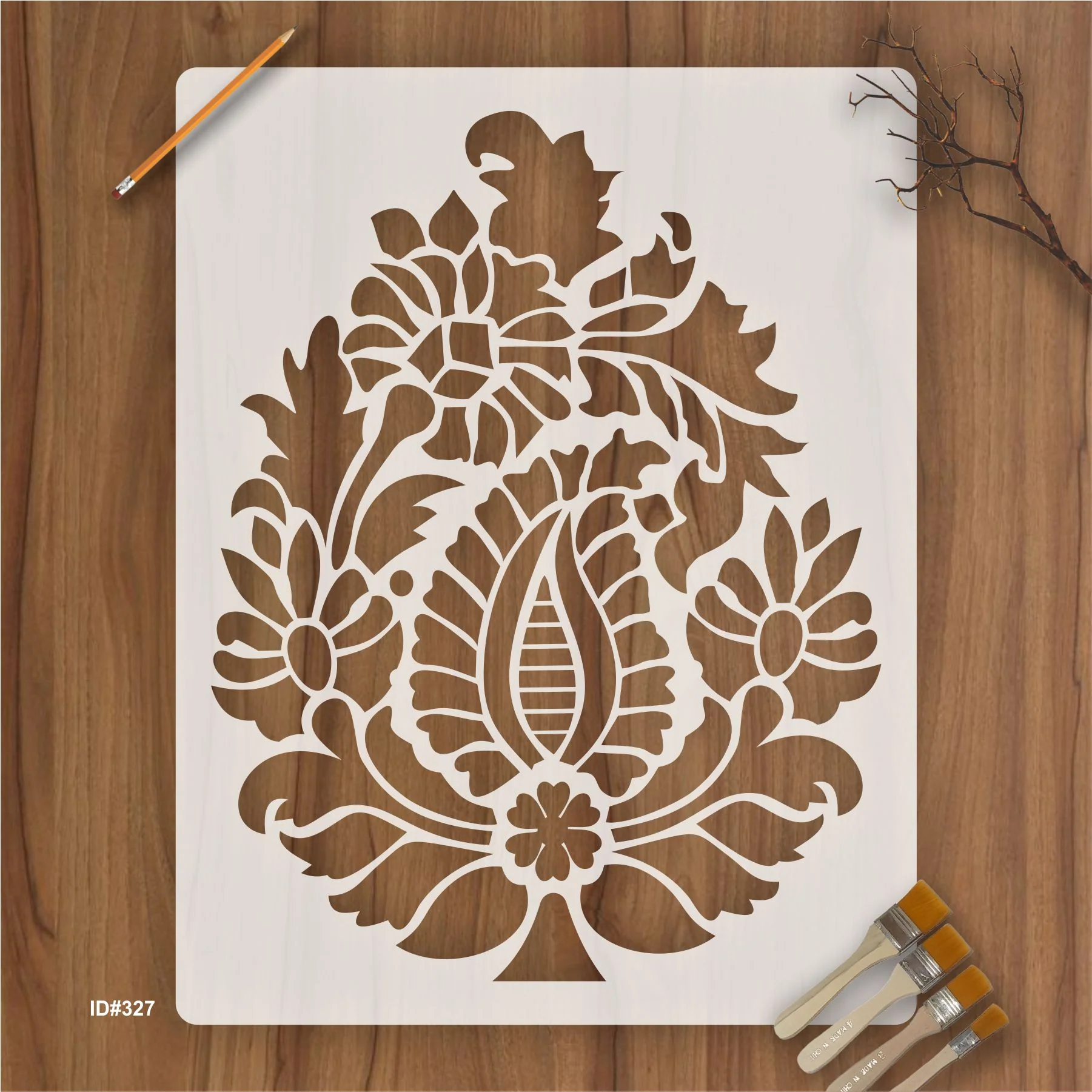 Pear Paisley Damask stencil Reusable Stencil For Canvas And Wall Painting. ID #327