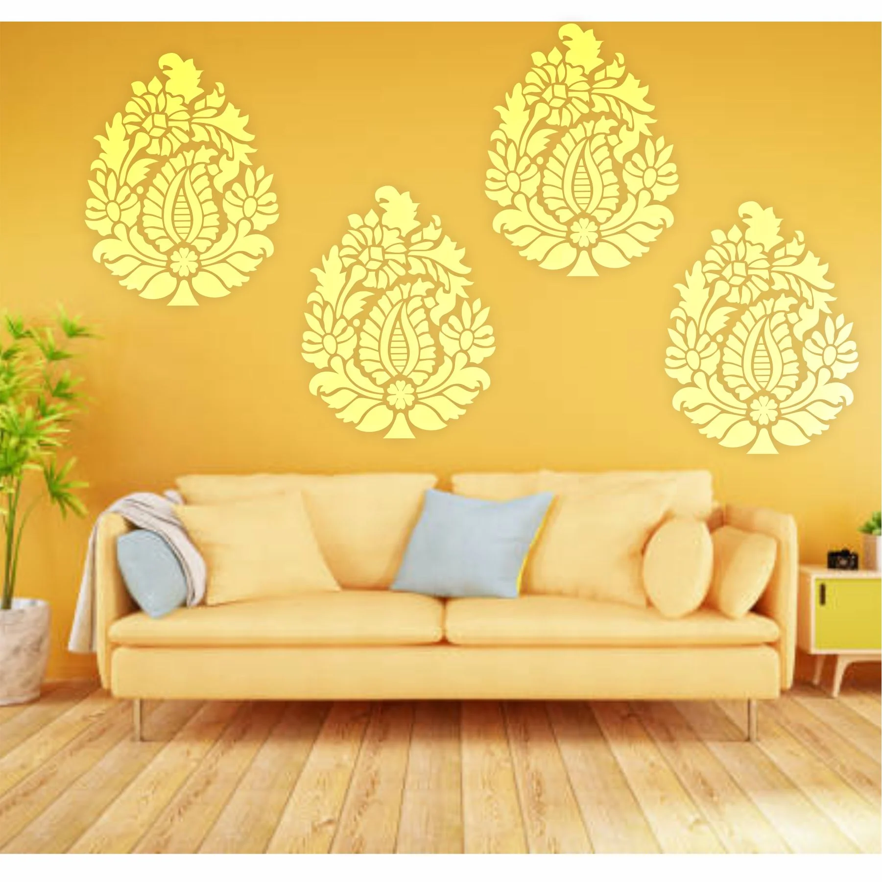 Pear Paisley Damask stencil Reusable Stencil For Canvas And Wall Painting. ID #327 - Image 6