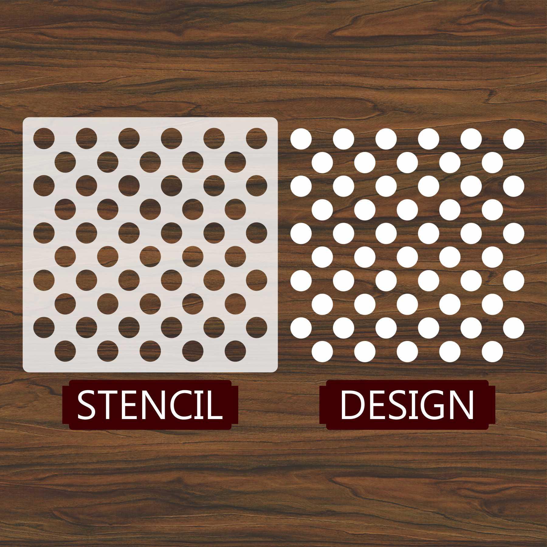 Polka Dots Pattern Reusable Stencil For Canvas And Wall Painting.ID# 448 - Image 5