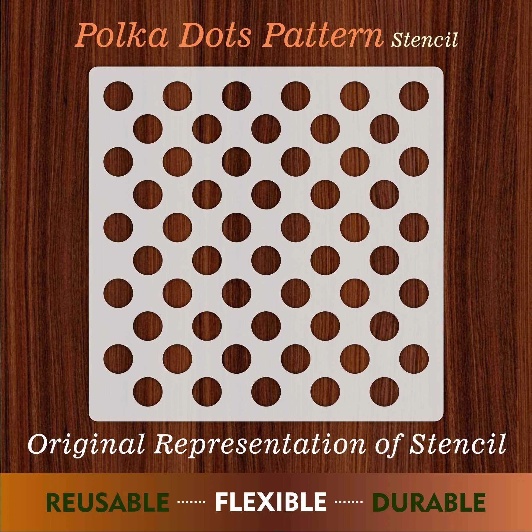 Polka Dots Pattern Reusable Stencil For Canvas And Wall Painting.ID# 448 - Image 6
