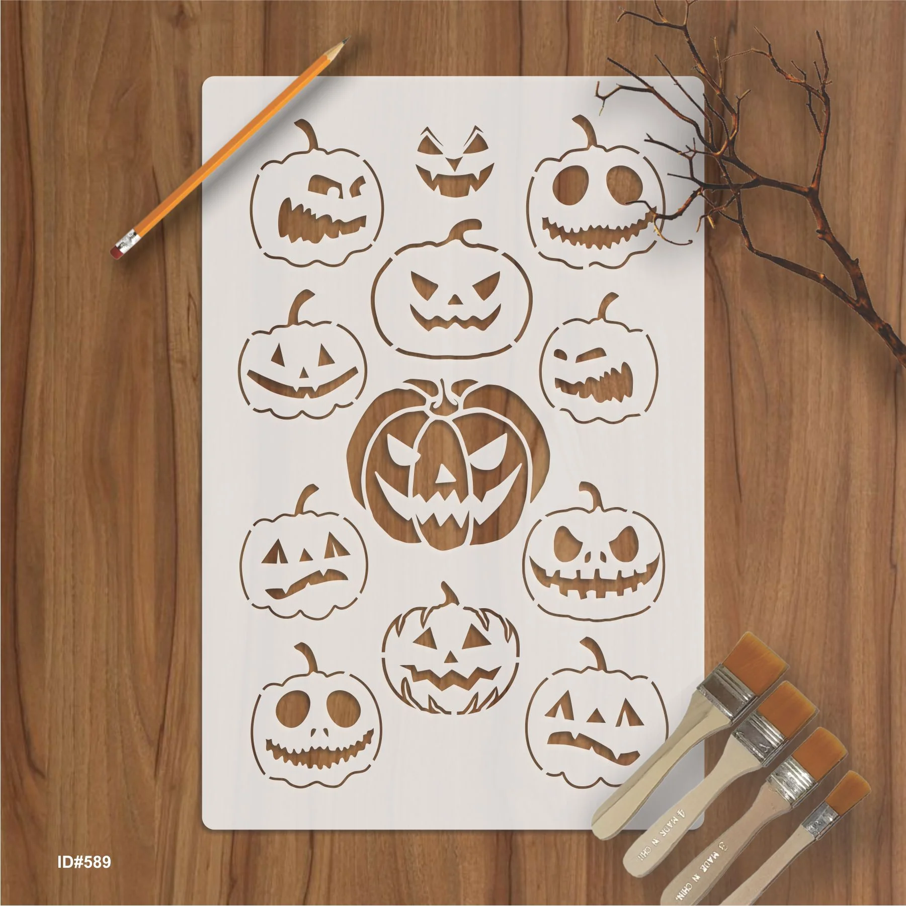 Pumpkin Halloween Stencil for Painting Scrapbook Coloring Embossing Album Decor. ID #589