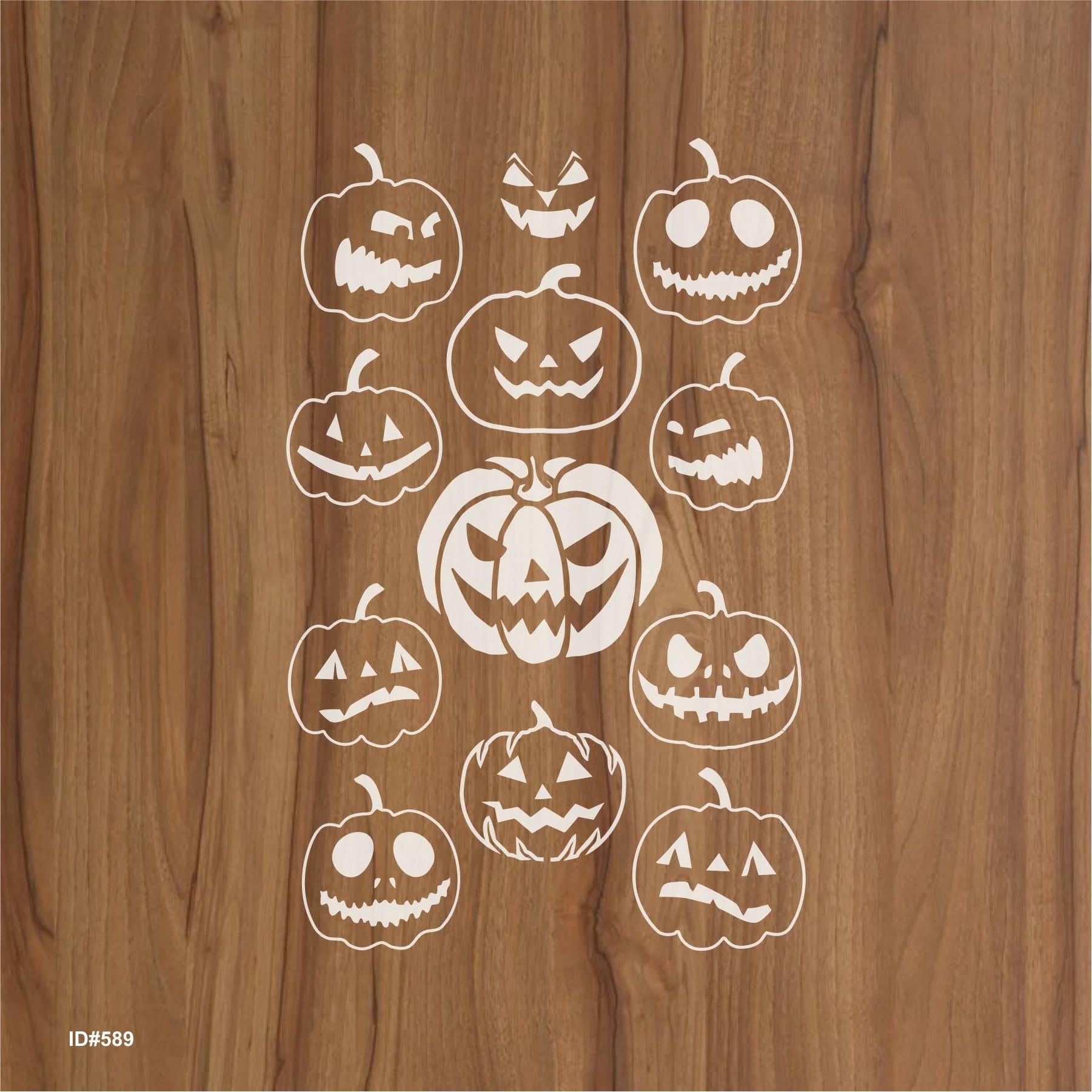 Pumpkin Halloween Stencil for Painting Scrapbook Coloring Embossing Album Decor. ID #589 - Image 2