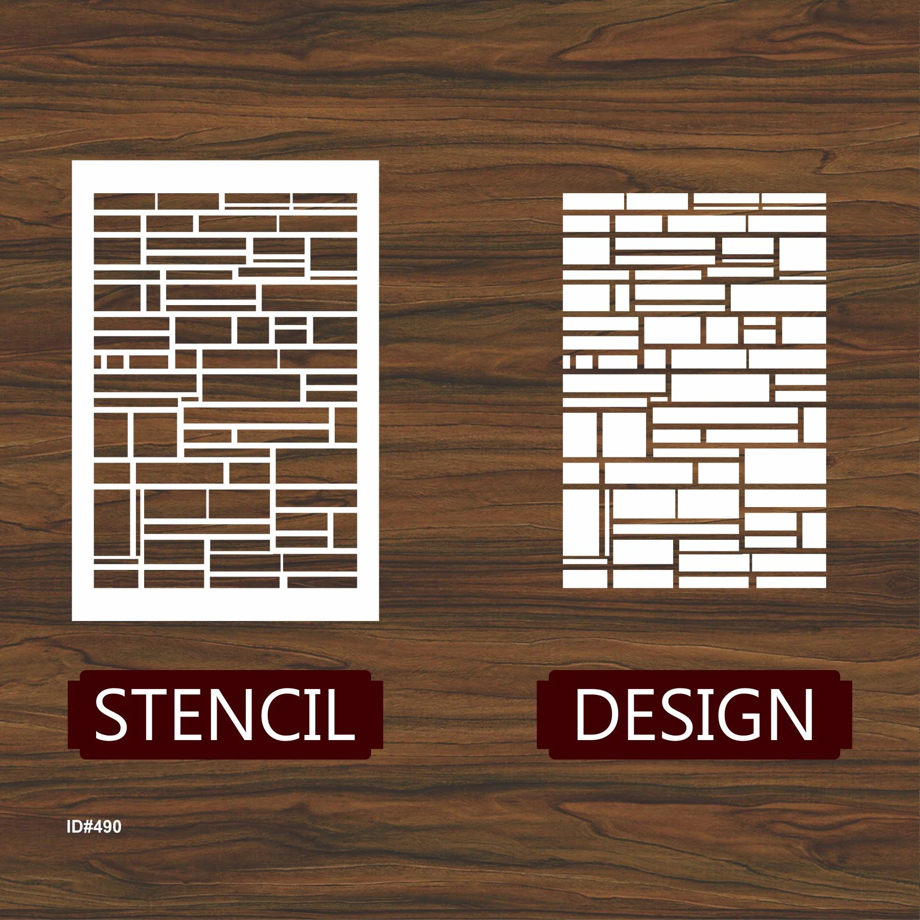 Ractangle Pattren Stencil For Canvas And Wall Painting.ID #490 - Image 3