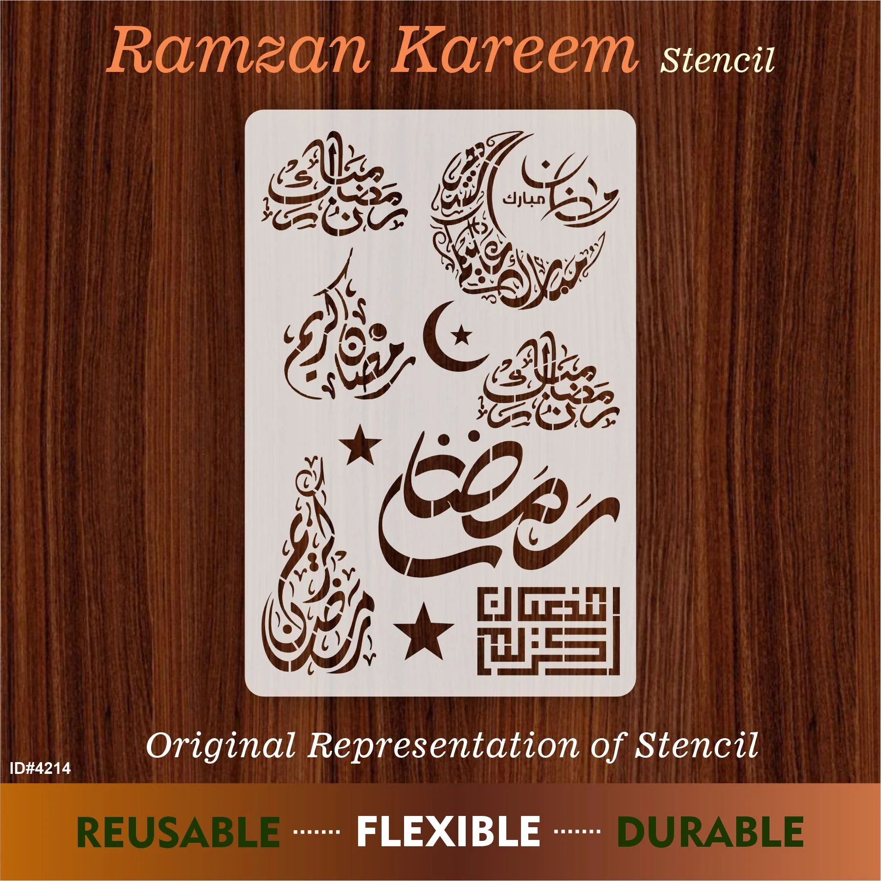 Ramadan kareem Reusable Stencil For Canvas And Wall Painting.ID#4193 - Image 4