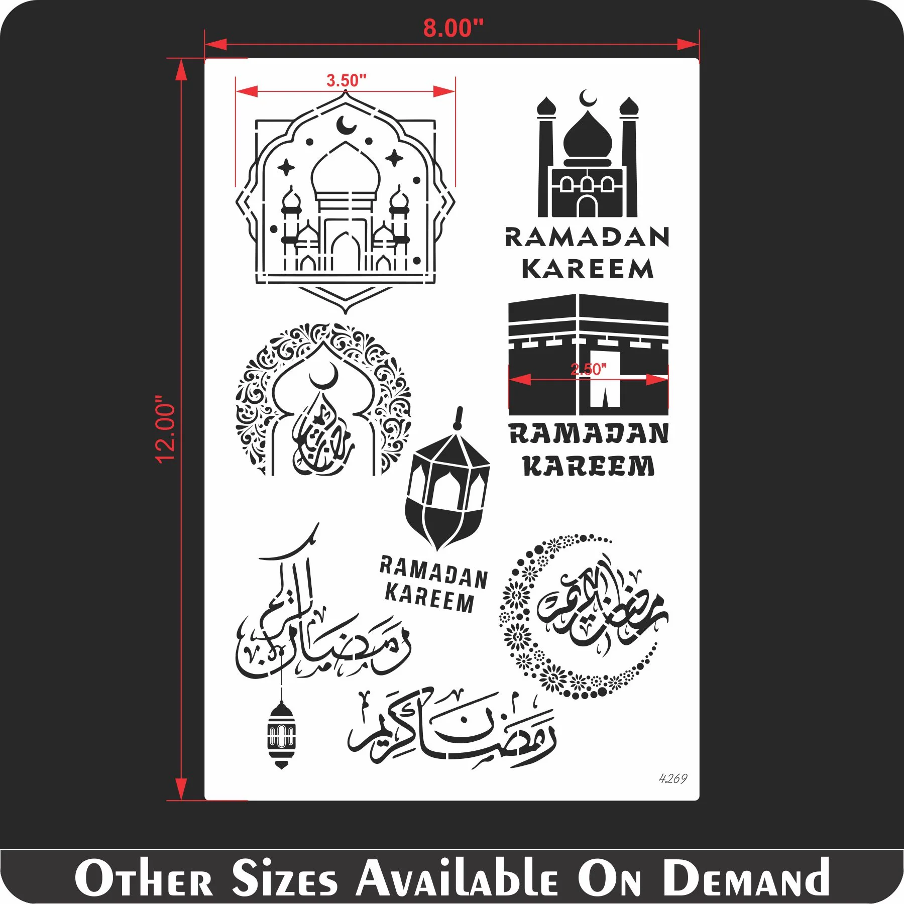 Ramadan kareem Reusable Stencil For Canvas And Wall Painting.ID#4269 - Image 5