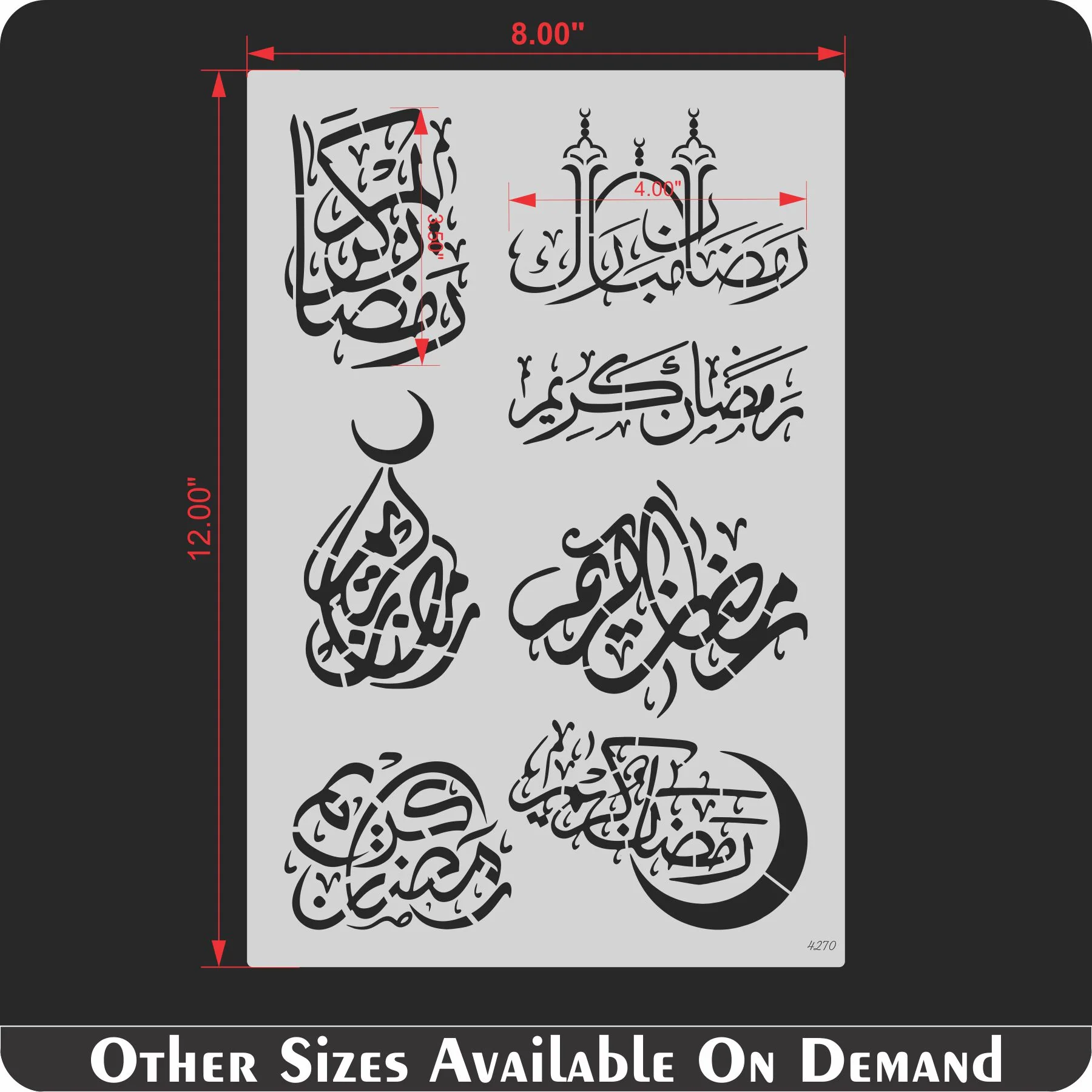 Ramadan kareem Reusable Stencil For Canvas And Wall Painting.ID#4270 - Image 5