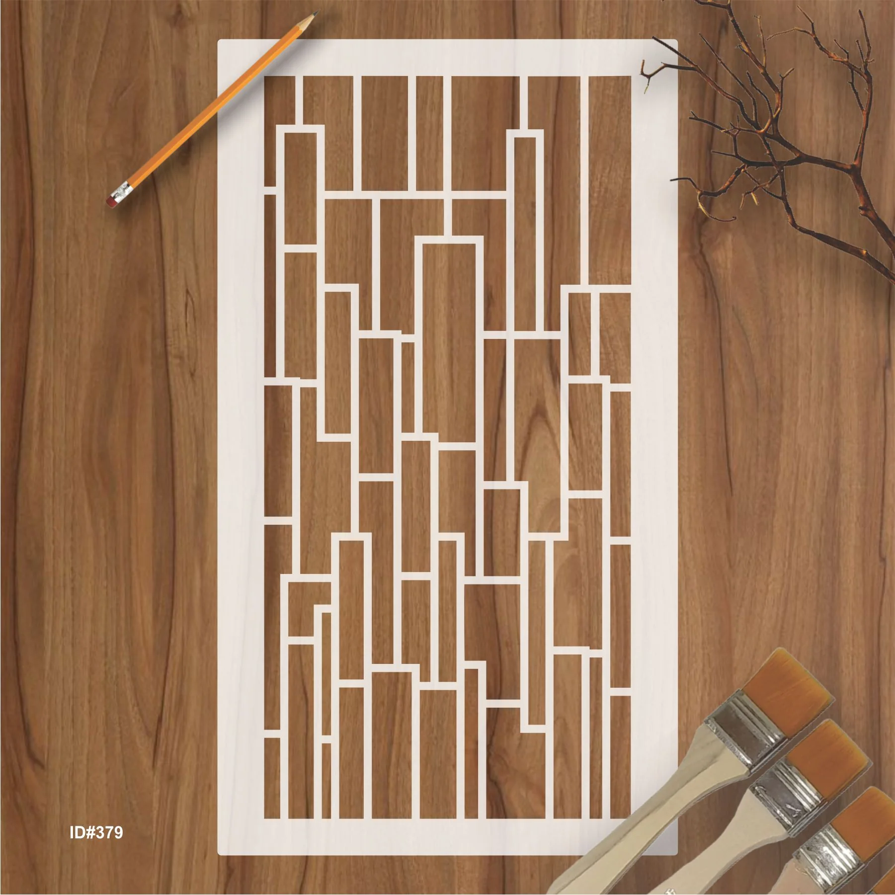 Rectangle Pattren Reusable Stencil For Canvas And Wall Painting. ID #479