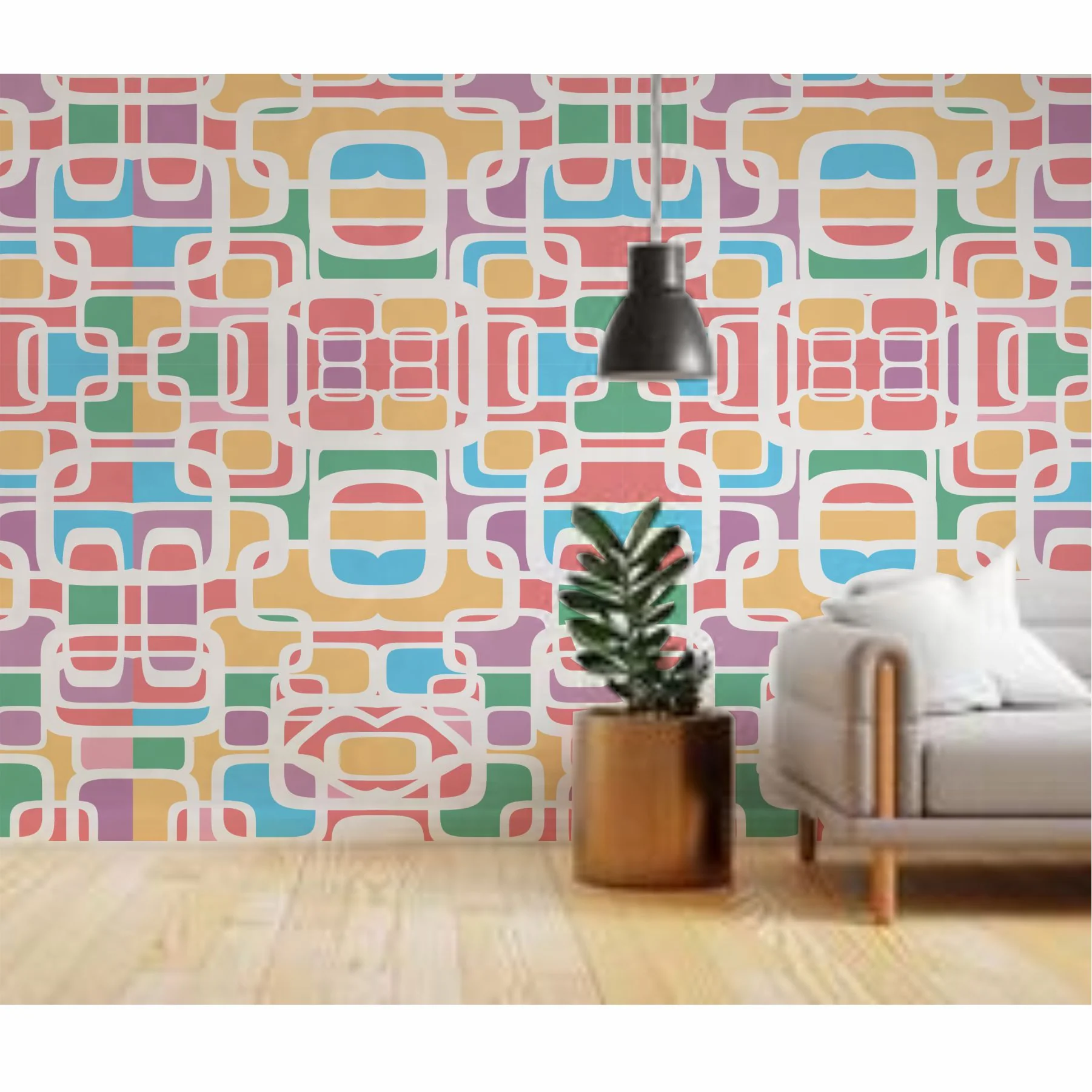 Retri Shape Pattren Reusable Stencil For Canvas And Wall Painting. ID #357 - Image 3