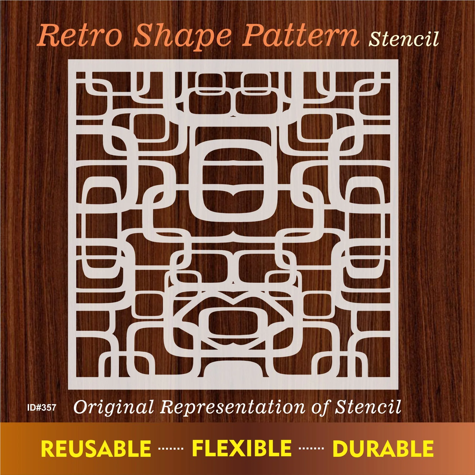 Retri Shape Pattren Reusable Stencil For Canvas And Wall Painting. ID #357 - Image 9