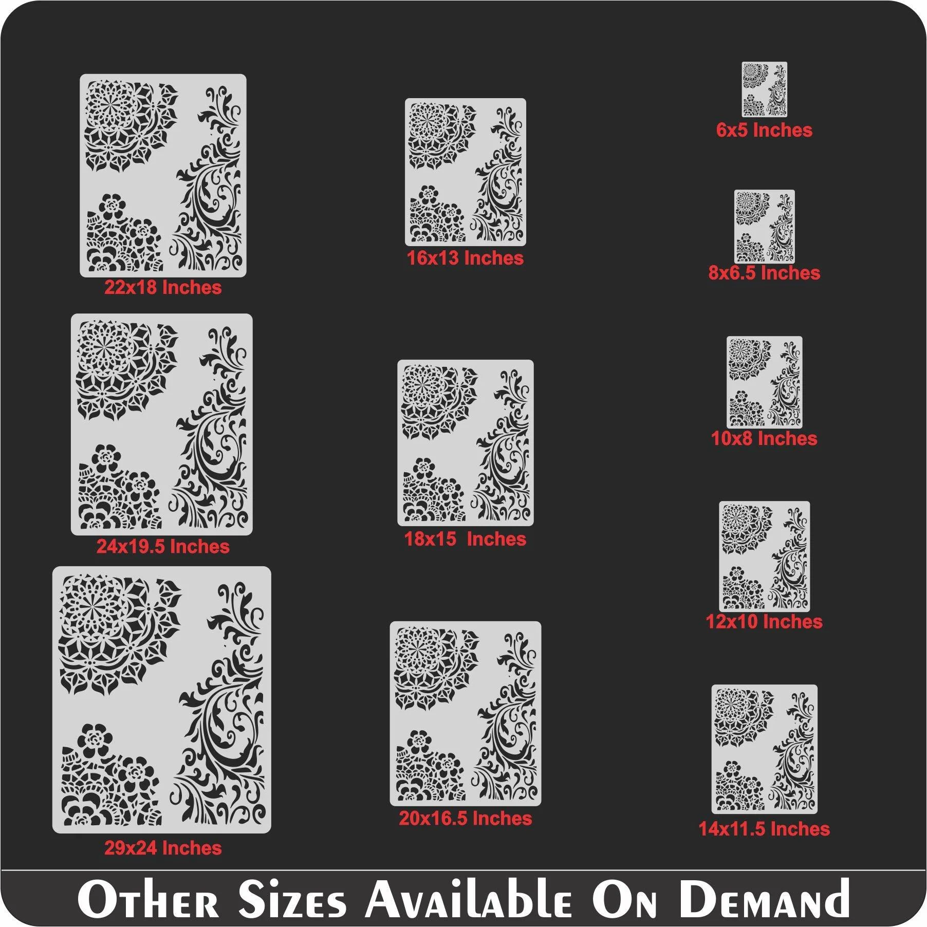 Floral Reusable Stencil for Canvas and wall painting Floral Reusable Stencil.ID#03 - Image 4
