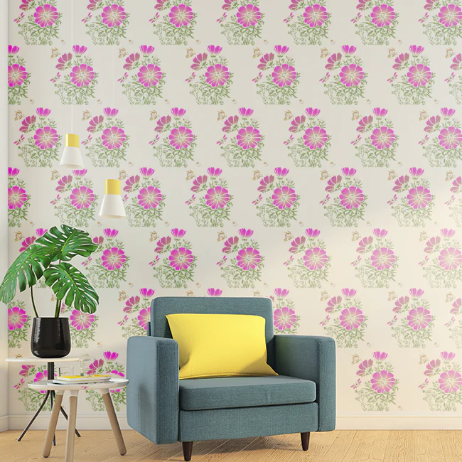 Reusable Stencil for Canvas and wall painting Floral Reusable Stencil.ID#01 - Image 4