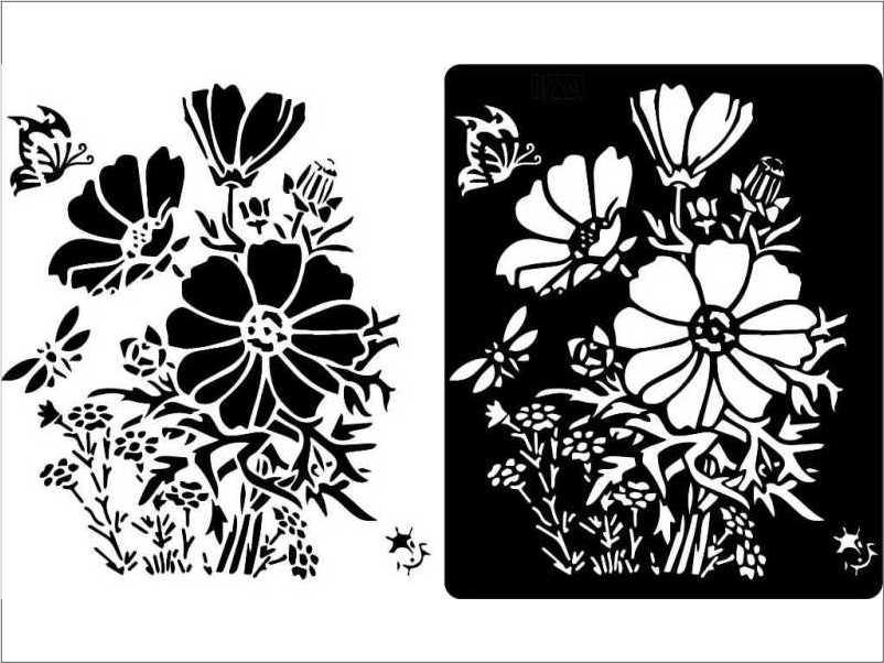 Reusable Stencil for Canvas and wall painting Floral Reusable Stencil.ID#01 - Image 7