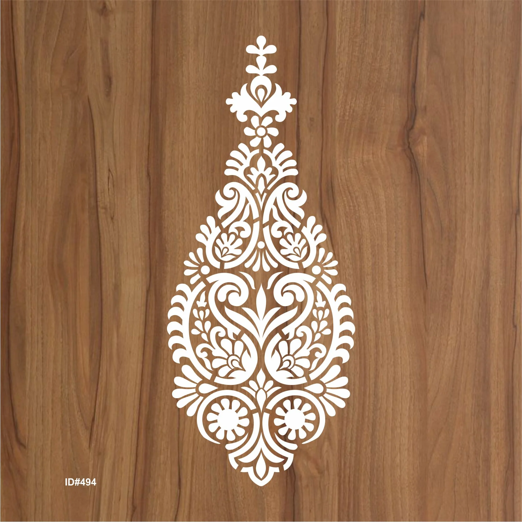 Anarkali Embroidery Stencil used for Wood, Clothes, Canvas And Wall Painting. ID #494 - Image 3