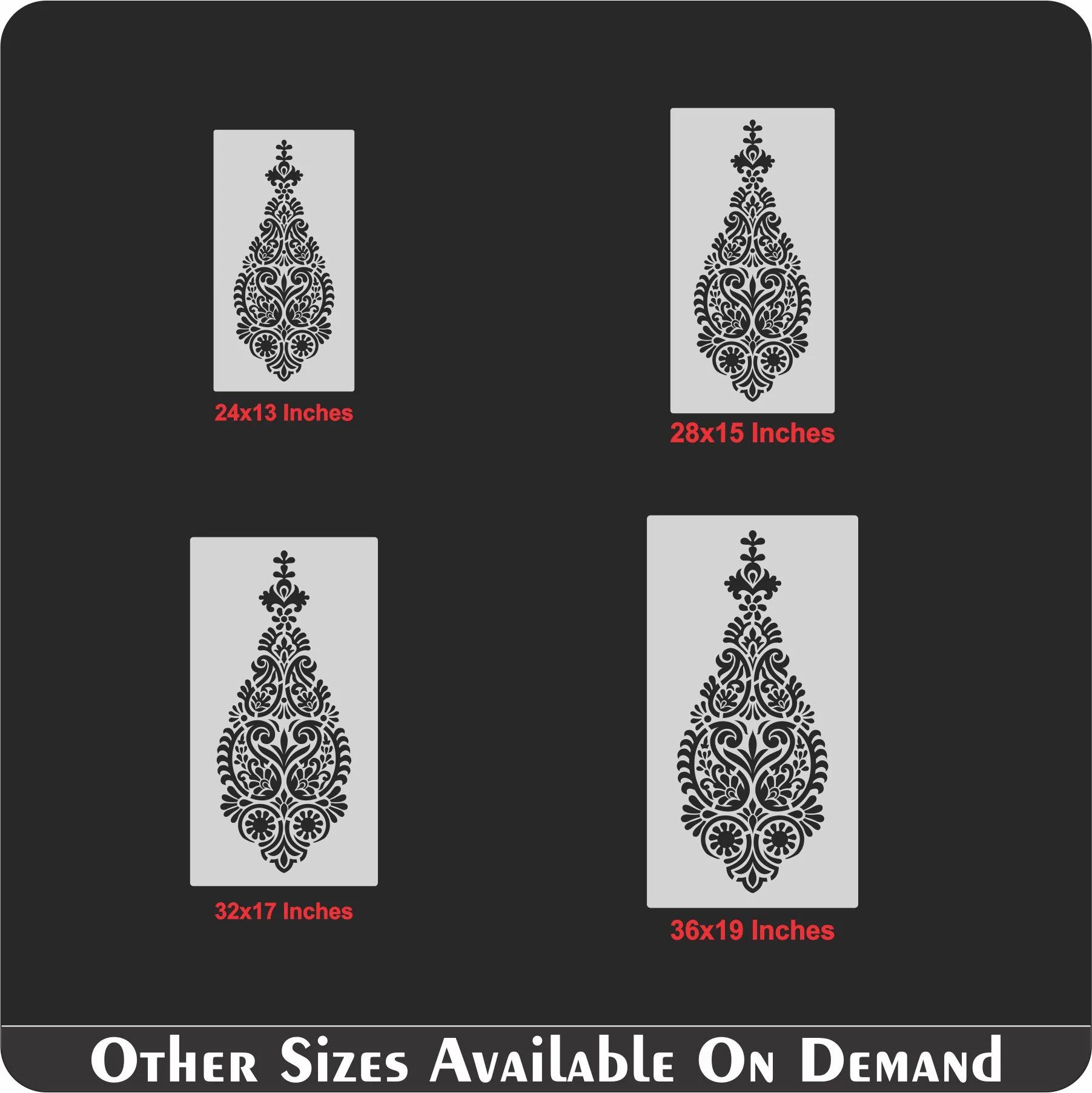 Anarkali Embroidery Stencil used for Wood, Clothes, Canvas And Wall Painting. ID #494 - Image 6