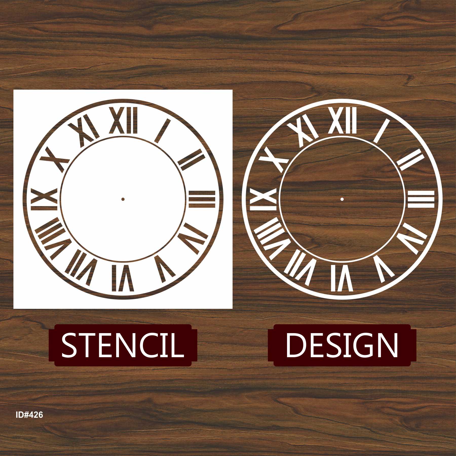 Roman Digits Clock Reusable Stencil Reusable Stencil For Canvas And Wall Painting.ID# 426 - Image 3