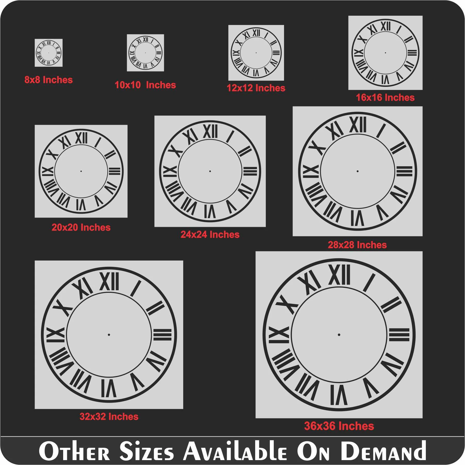 Roman Digits Clock Reusable Stencil Reusable Stencil For Canvas And Wall Painting.ID# 426 - Image 8