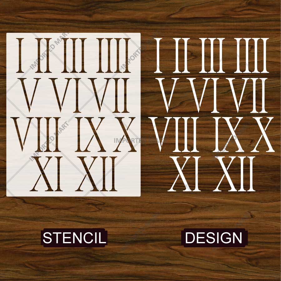 Roman Numeral Clock Stencil for Wall, Wood & Furniture Painting – Vintage Number Design – ID# 774 - Image 4