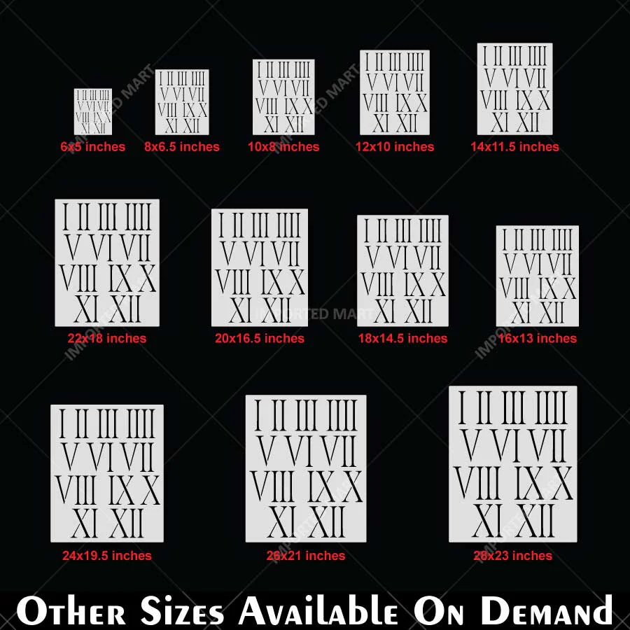 Roman Numeral Clock Stencil for Wall, Wood & Furniture Painting – Vintage Number Design – ID# 774 - Image 5