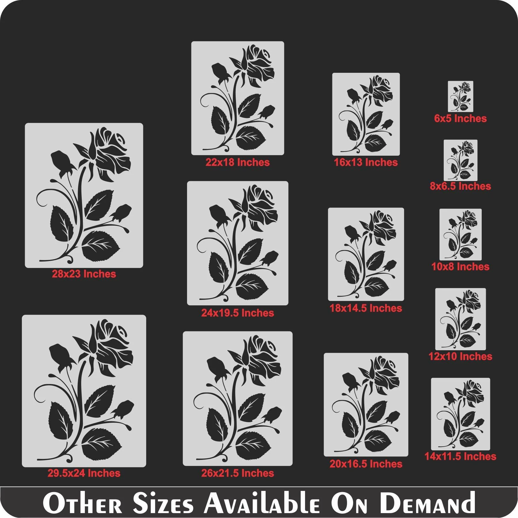 Rose Flower Reusable Stencil for Canvas and wall painting.ID#22 - Image 6