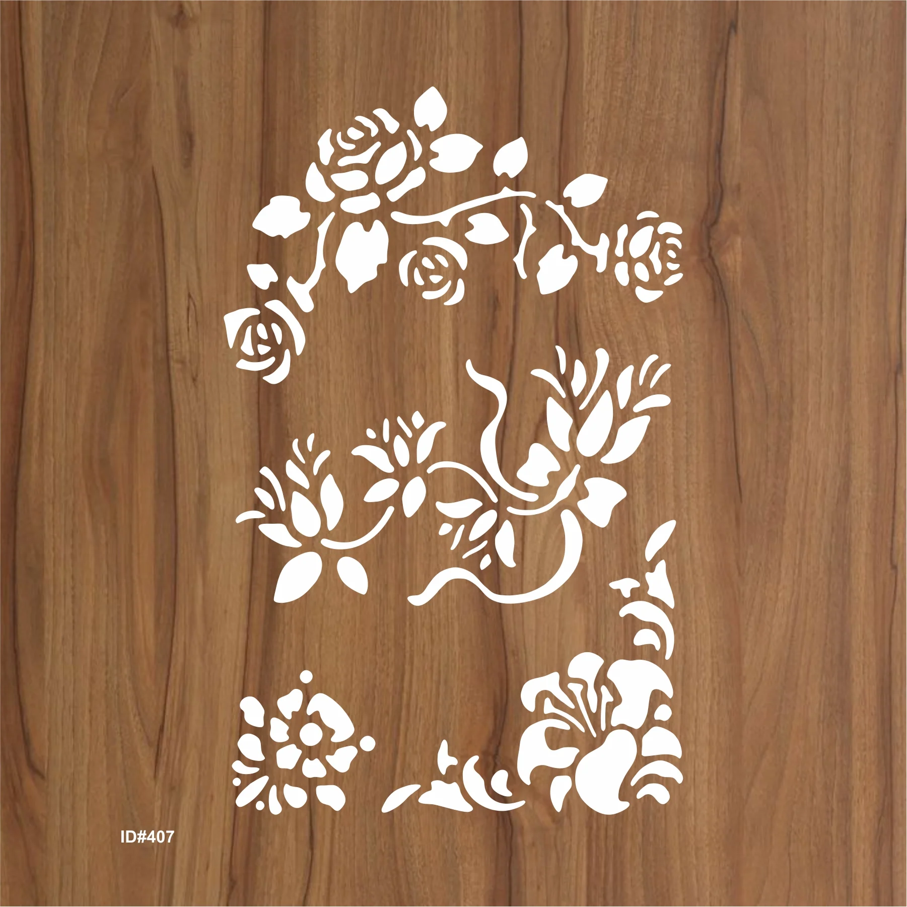 Rose Flower Stencil Airbrush Scrapbook Coloring Embossing Album Diary Journal Drawing Copy Templates. ID #407 - Image 2