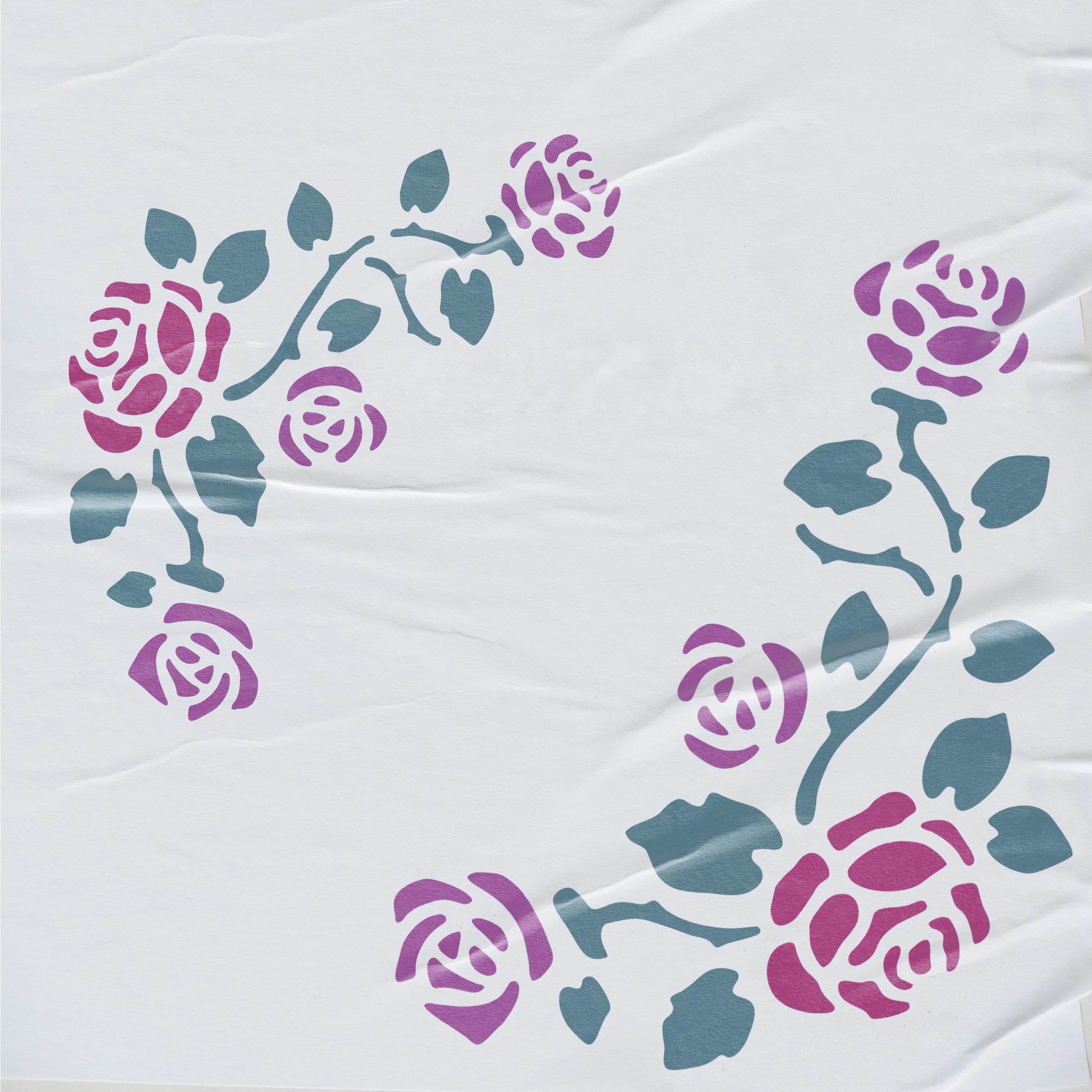 Rose Flower Stencil Airbrush Scrapbook Coloring Embossing Album Diary Journal Drawing Copy Templates. ID #407 - Image 5