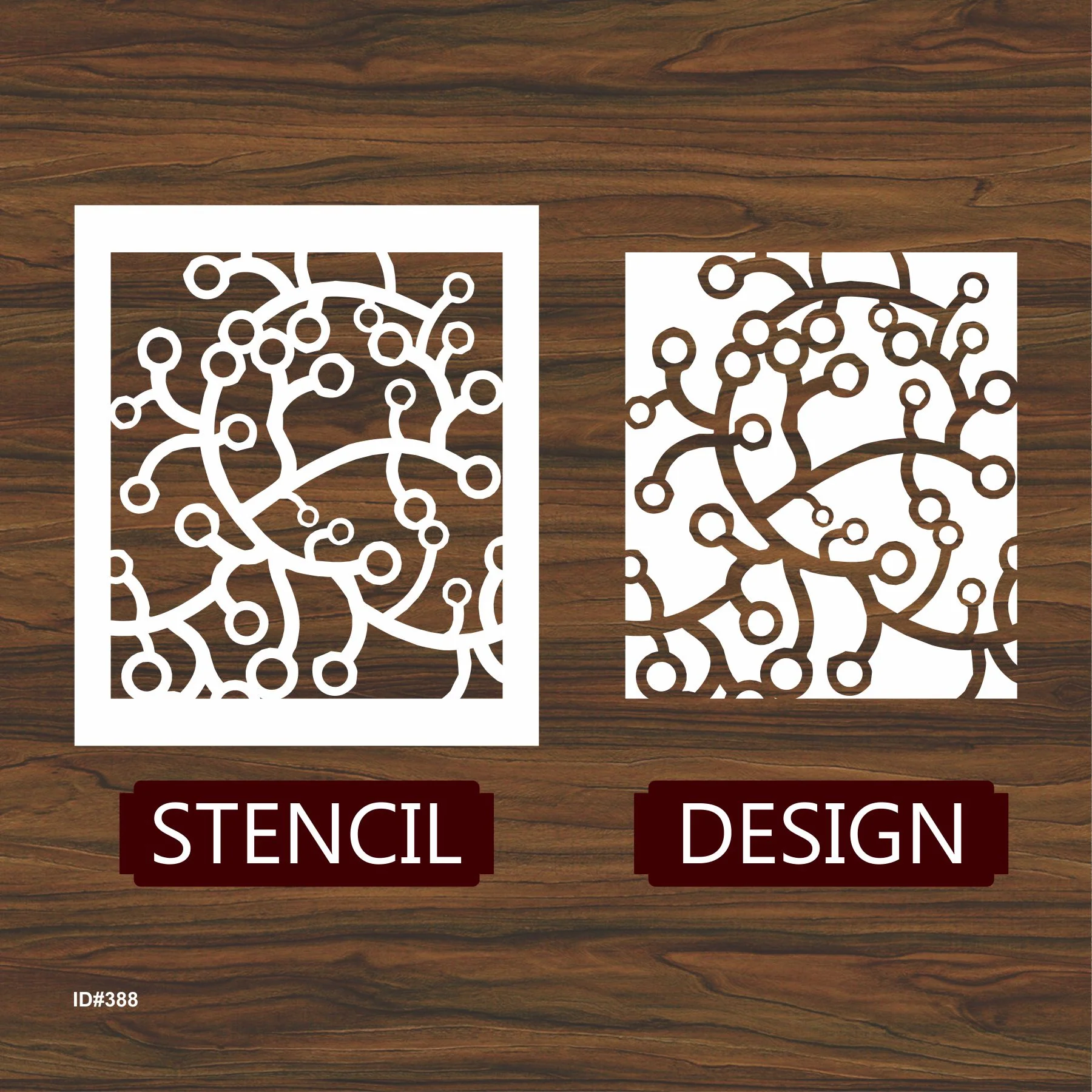 Round Abstrect Pattern Reusable Stencil For Canvas And Wall Painting.ID #388 - Image 5