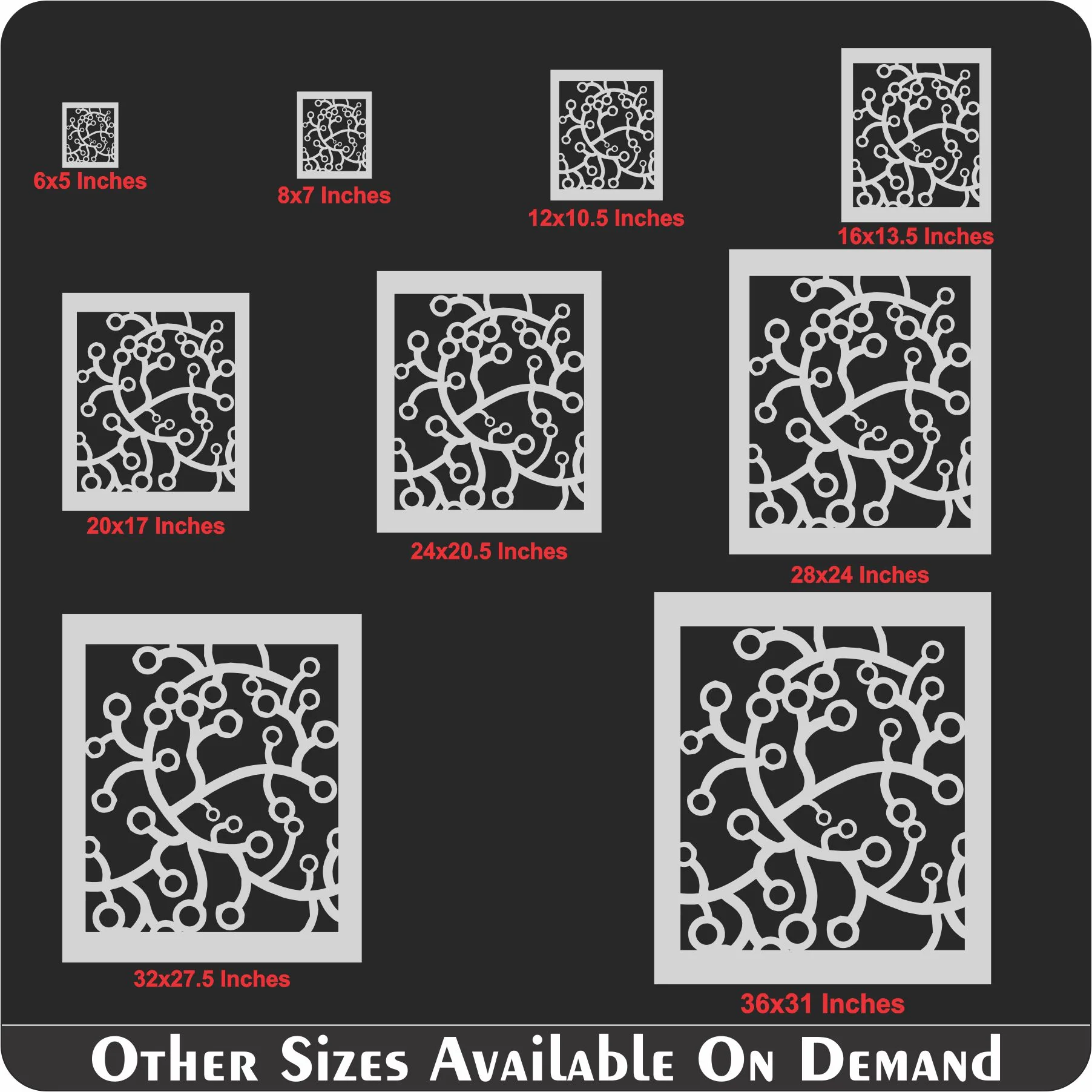 Round Abstrect Pattern Reusable Stencil For Canvas And Wall Painting.ID #388 - Image 7