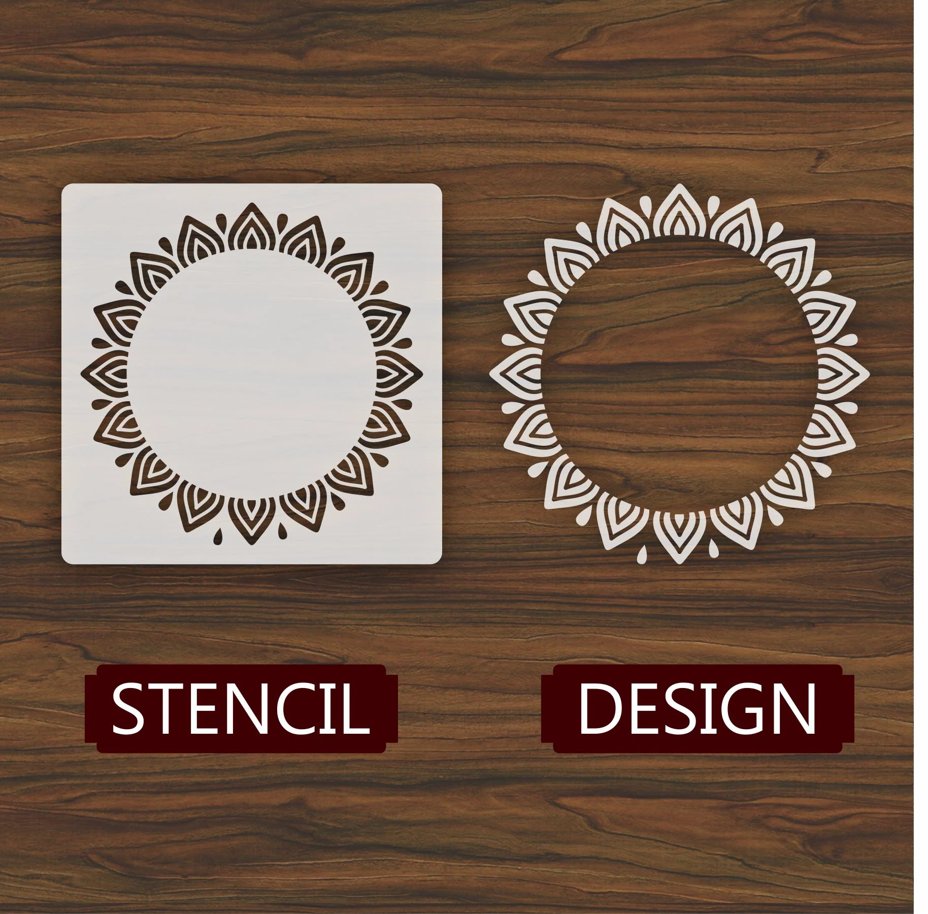 Round Art Mandala Reusable Stencil For Canvas And Wall Painting.ID#252 - Image 3