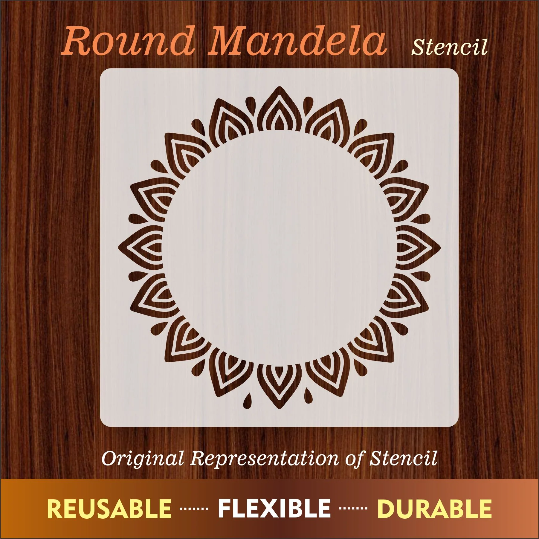 Round Art Mandala Reusable Stencil For Canvas And Wall Painting.ID#252 - Image 5