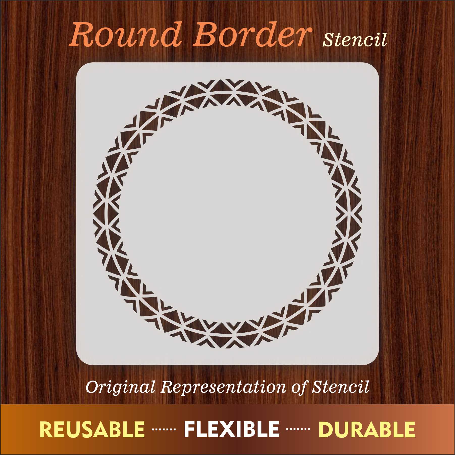 Round Border Reusable Stencil For Canvas And Wall Painting.ID#246 - Image 7