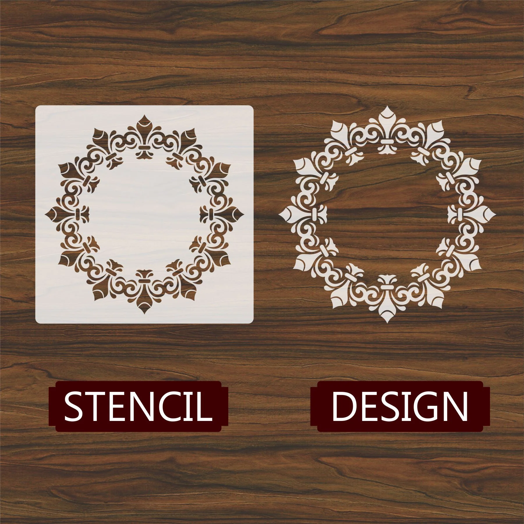 Round Frame Border Mandala Reusable Stencil For Canvas And Wall Painting.ID#254 - Image 4