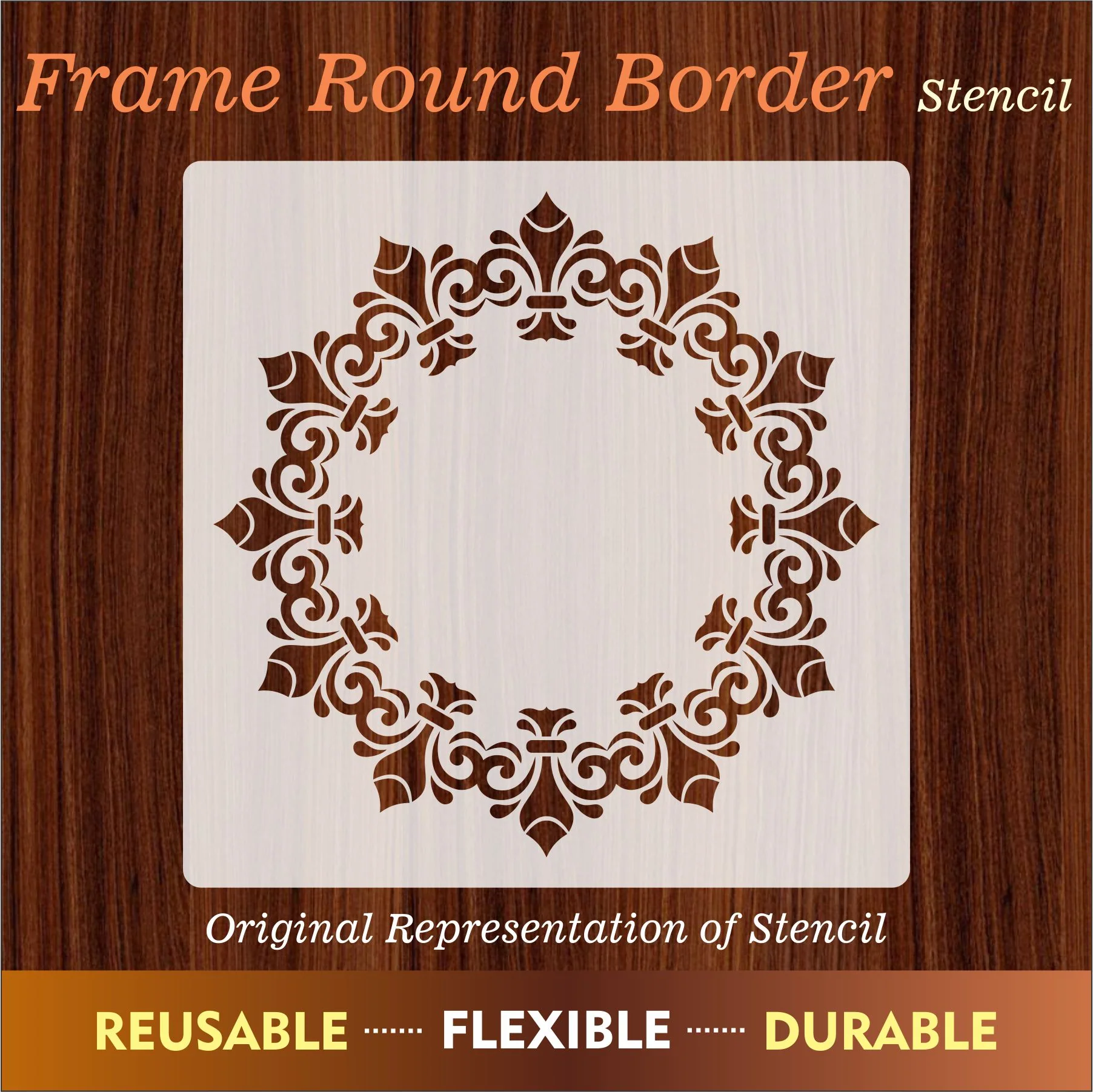 Round Frame Border Mandala Reusable Stencil For Canvas And Wall Painting.ID#254 - Image 5