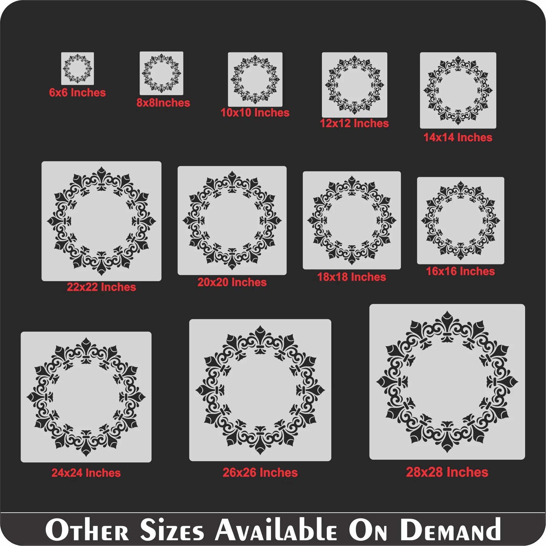 Round Frame Border Mandala Reusable Stencil For Canvas And Wall Painting.ID#254 - Image 6