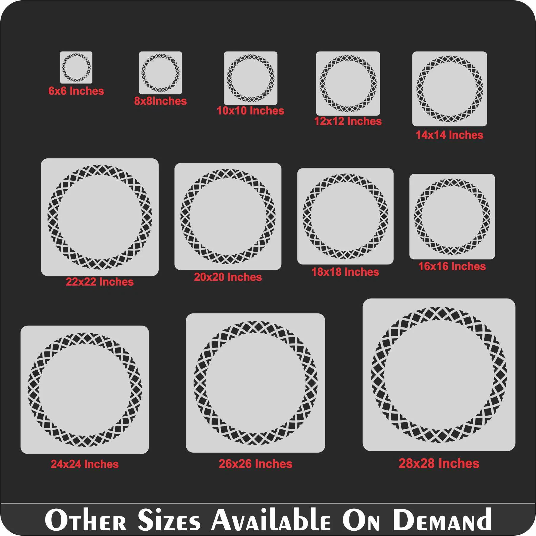 Round Mandala Border Reusable Stencil For Canvas And Wall Painting.ID#247 - Image 8