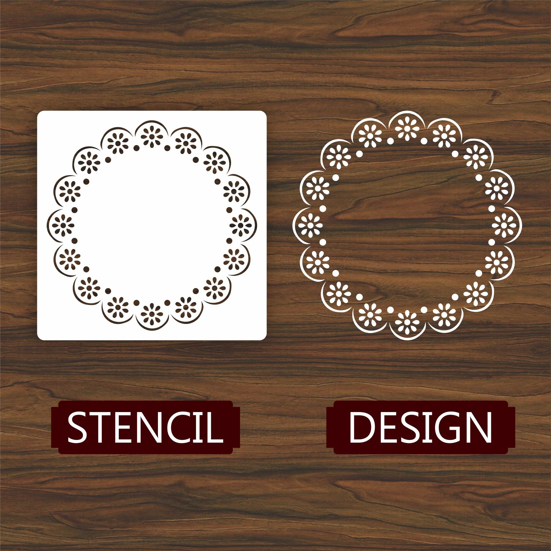 Round Pattern Art Border Mandala Reusable Stencil For Canvas And Wall Painting.ID#253 - Image 2