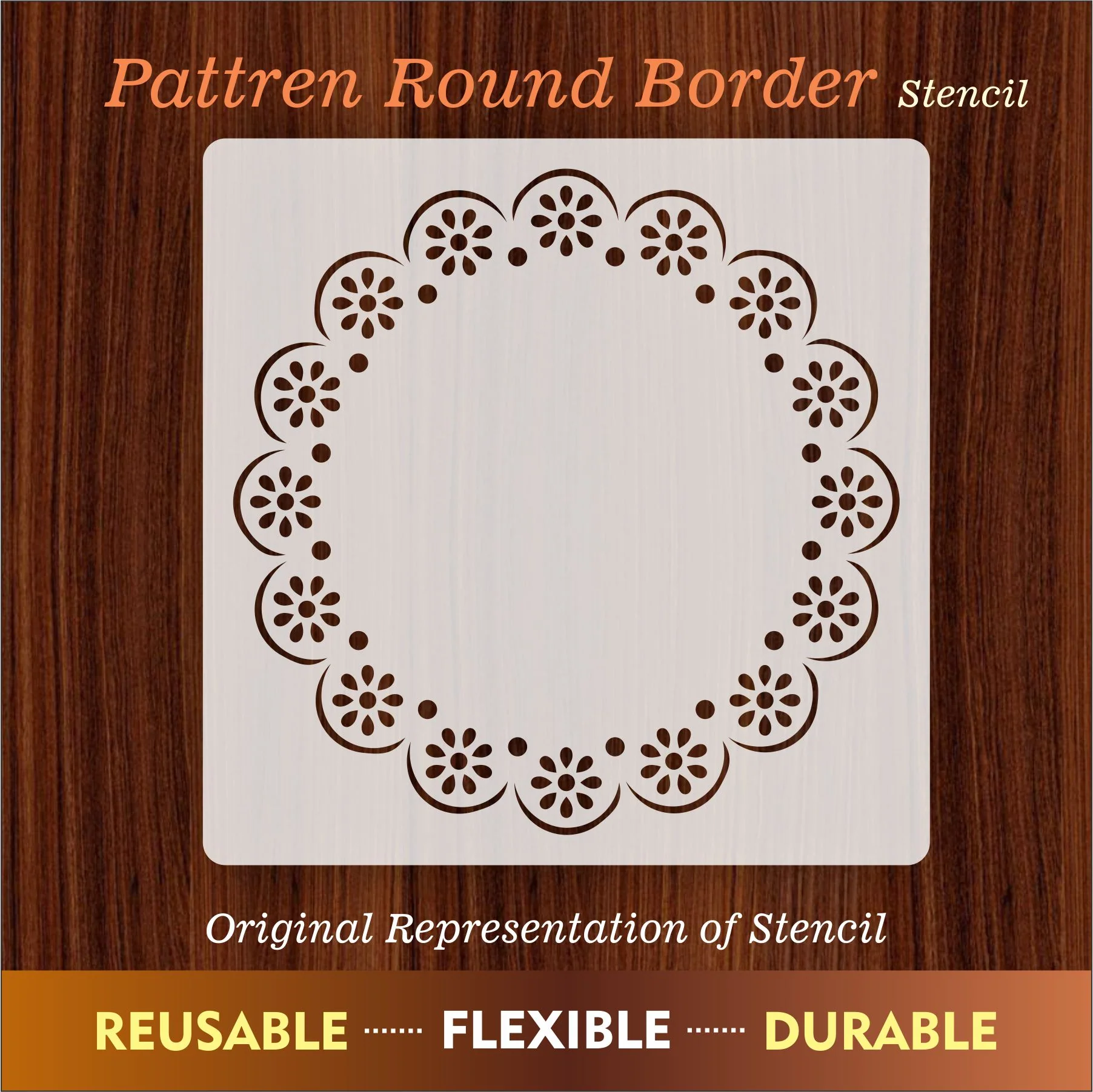 Round Pattern Art Border Mandala Reusable Stencil For Canvas And Wall Painting.ID#253 - Image 5