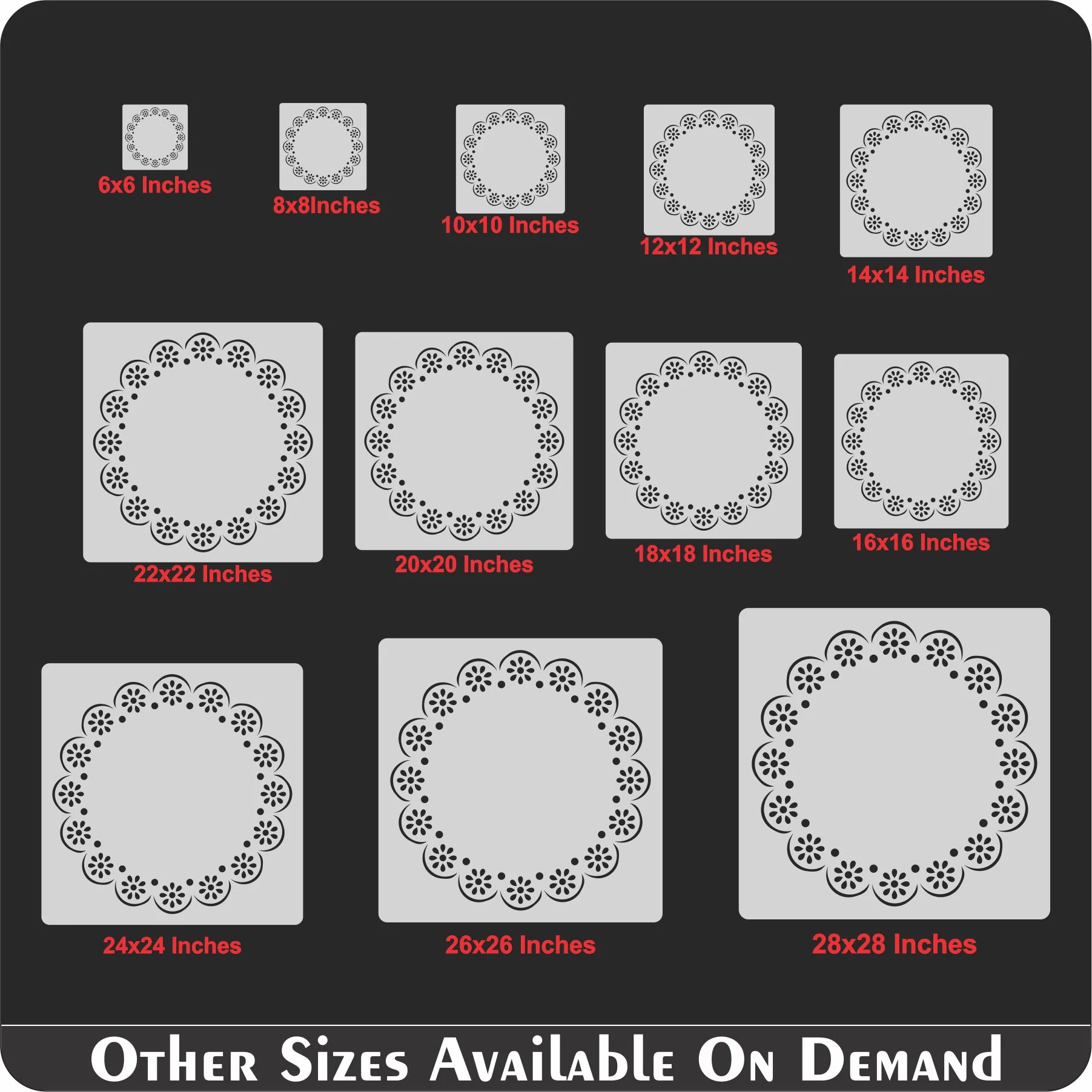 Round Pattern Art Border Mandala Reusable Stencil For Canvas And Wall Painting.ID#253 - Image 6